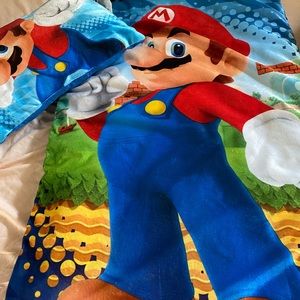 Mario bros sleeping bag with matching pillow